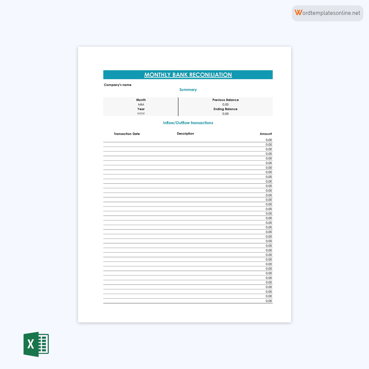 Bank Reconciliation Template in Excel 02