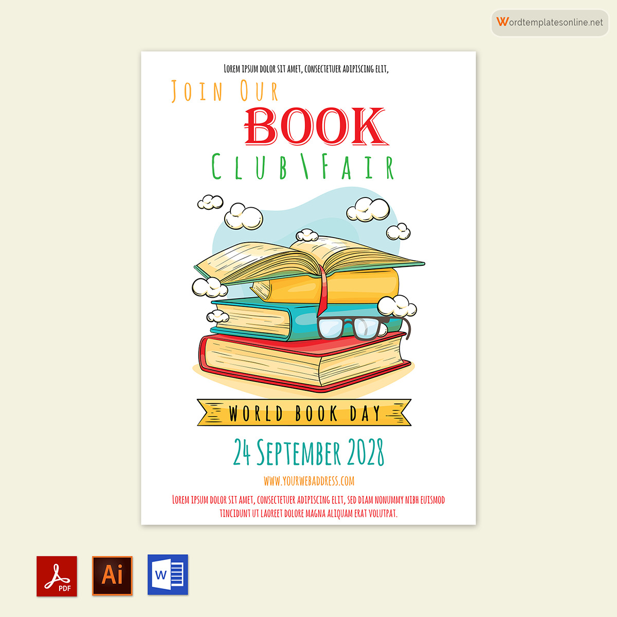 Download Book Club Flyer Templates - Free Word, PSD, AI Sample