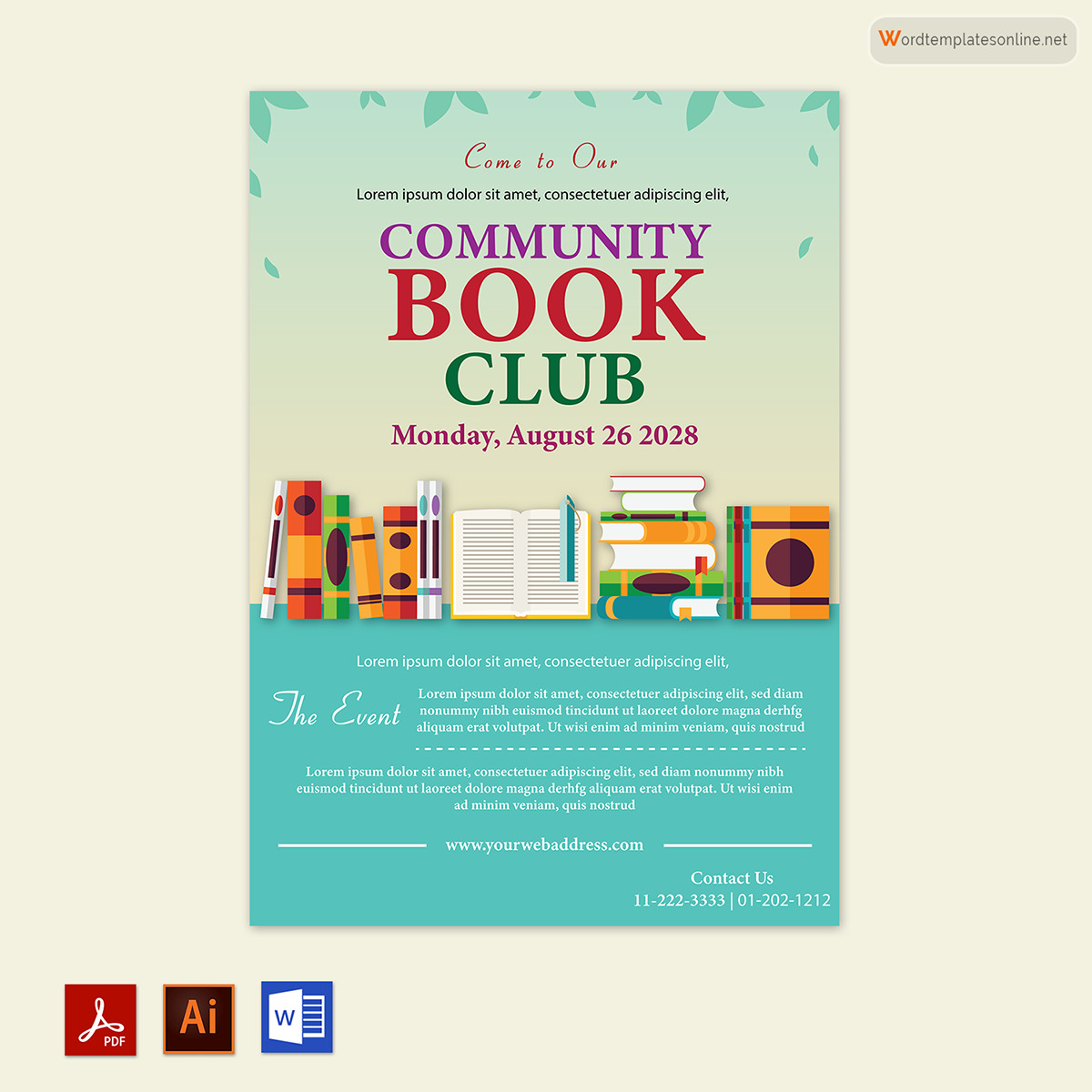 Book Club Flyer Design Templates - Free Word, PSD, AI Example