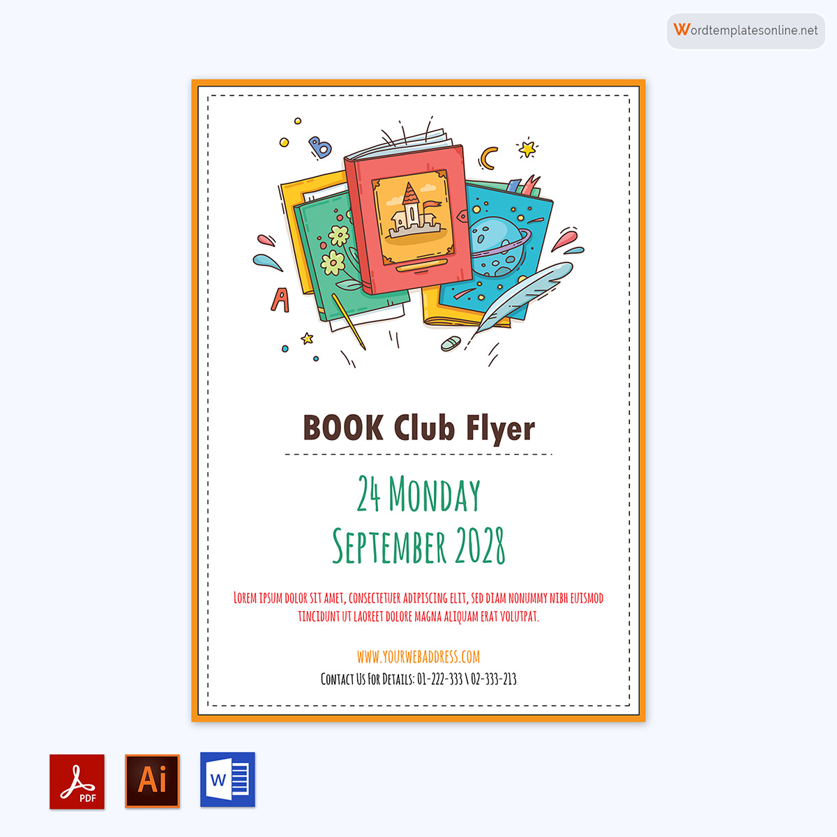 Book Club Flyer Templates - Free Word, PSD, AI Mockup