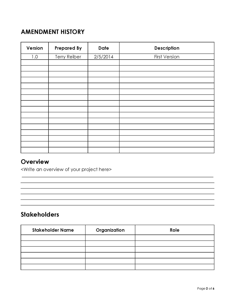 Word Business Requirements Document Template 16