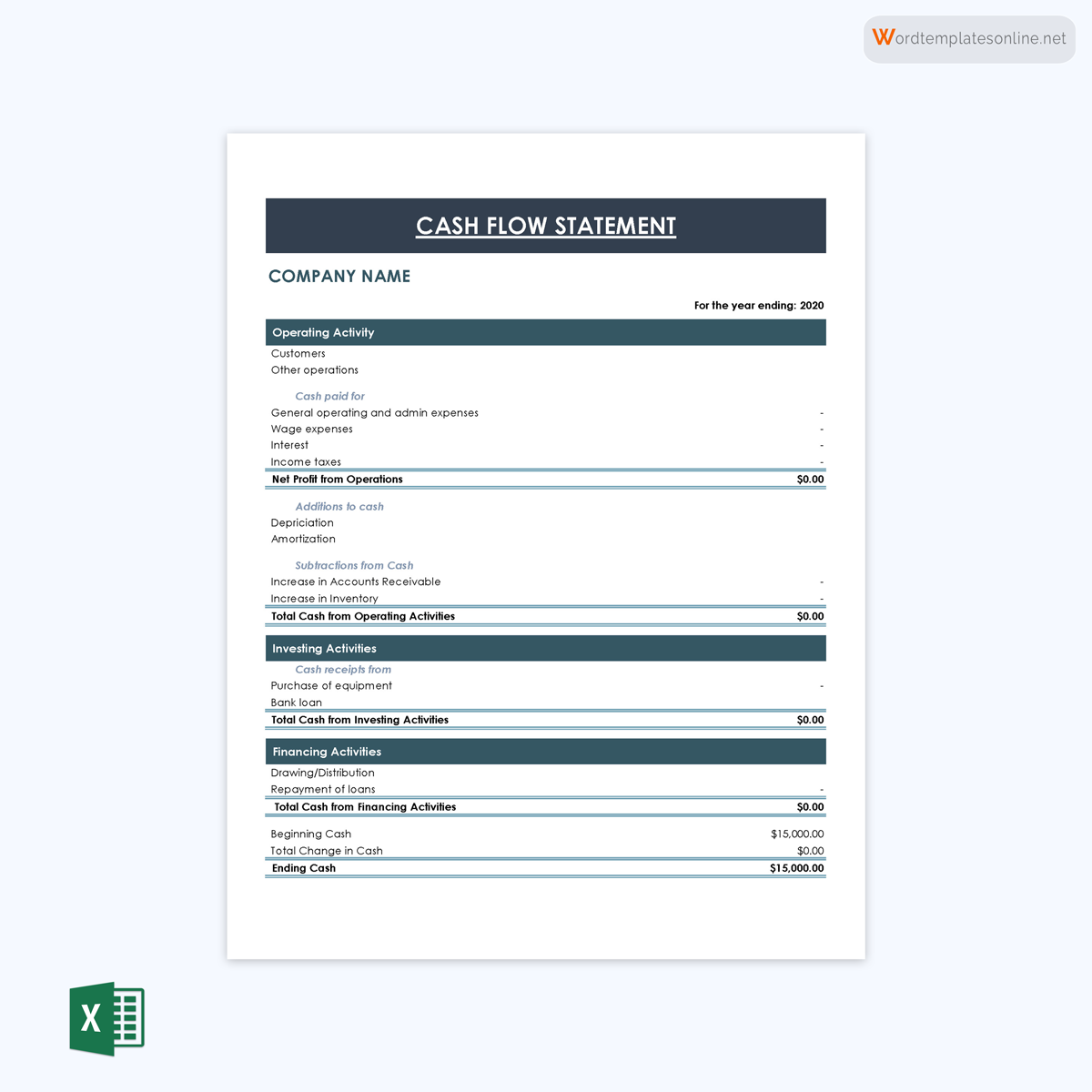 Free Cash Flow Statement Excel Template