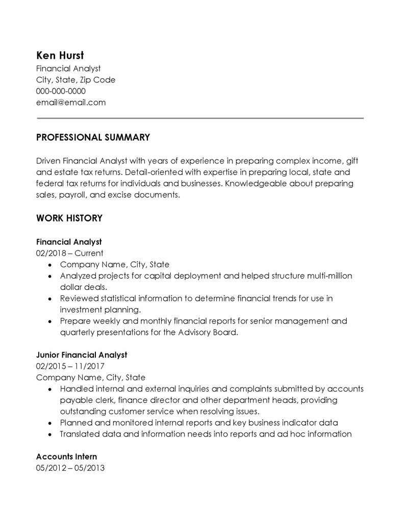 reverse-chronological resume format pdf