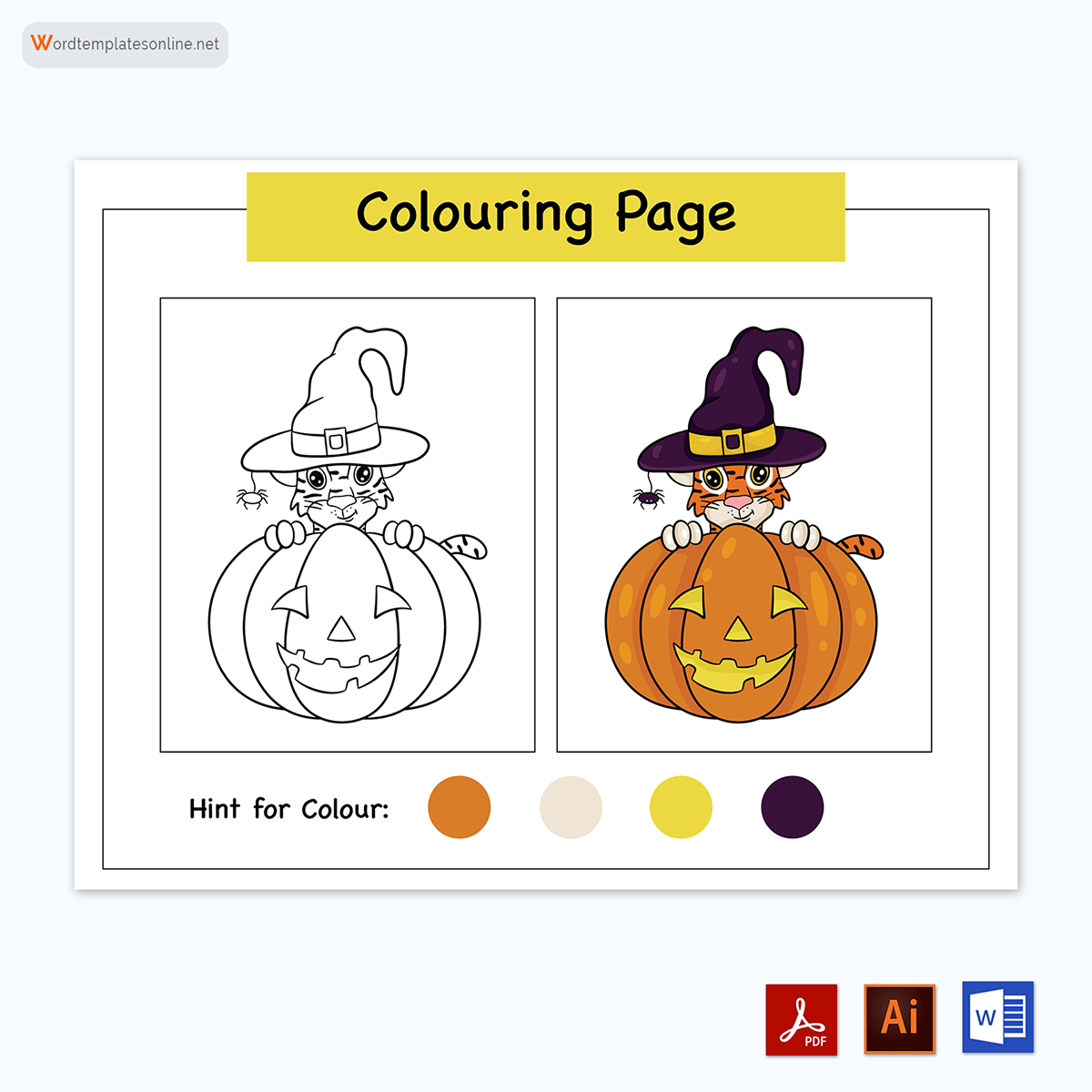 Great Printable Pumpkin Coloring Page for Kids for Word and Adobe File