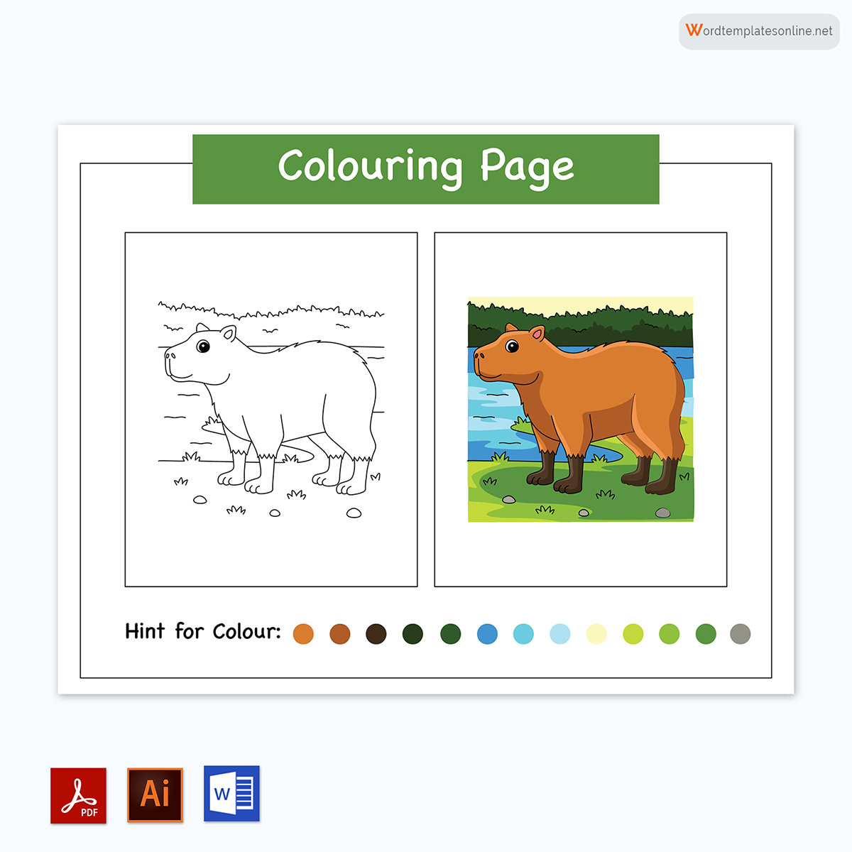Great Printable Lamb Coloring Page for Kids for Word and Adobe File