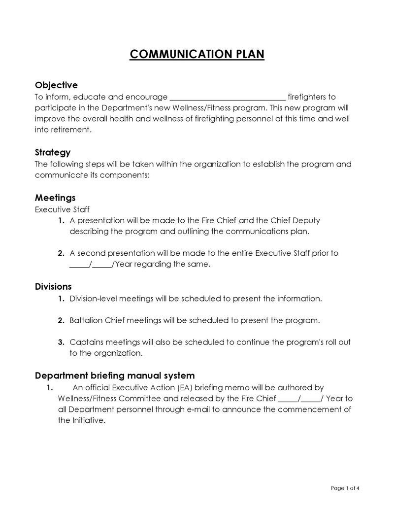 communication plan for a project