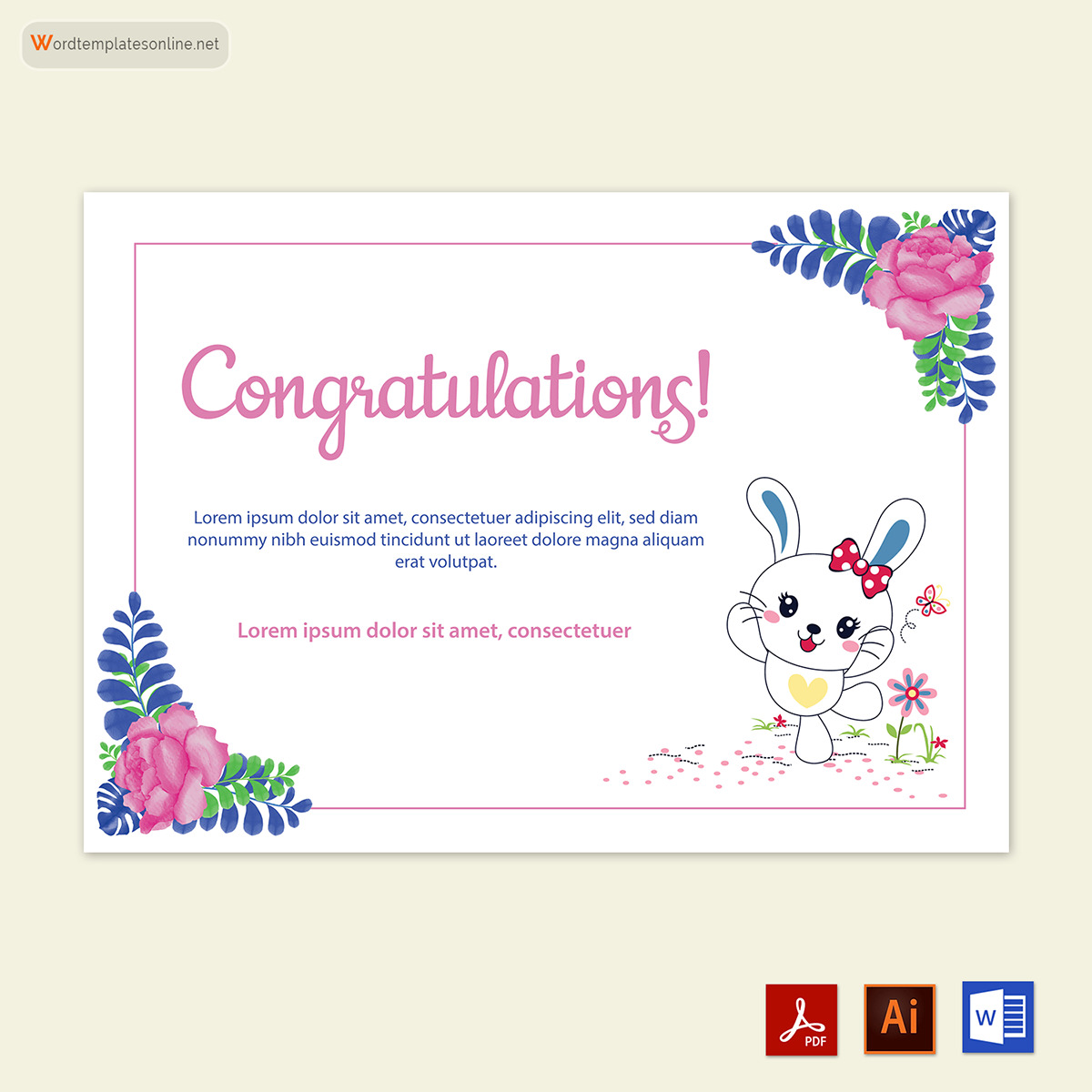 "Congratulations greeting card example in PDF format"