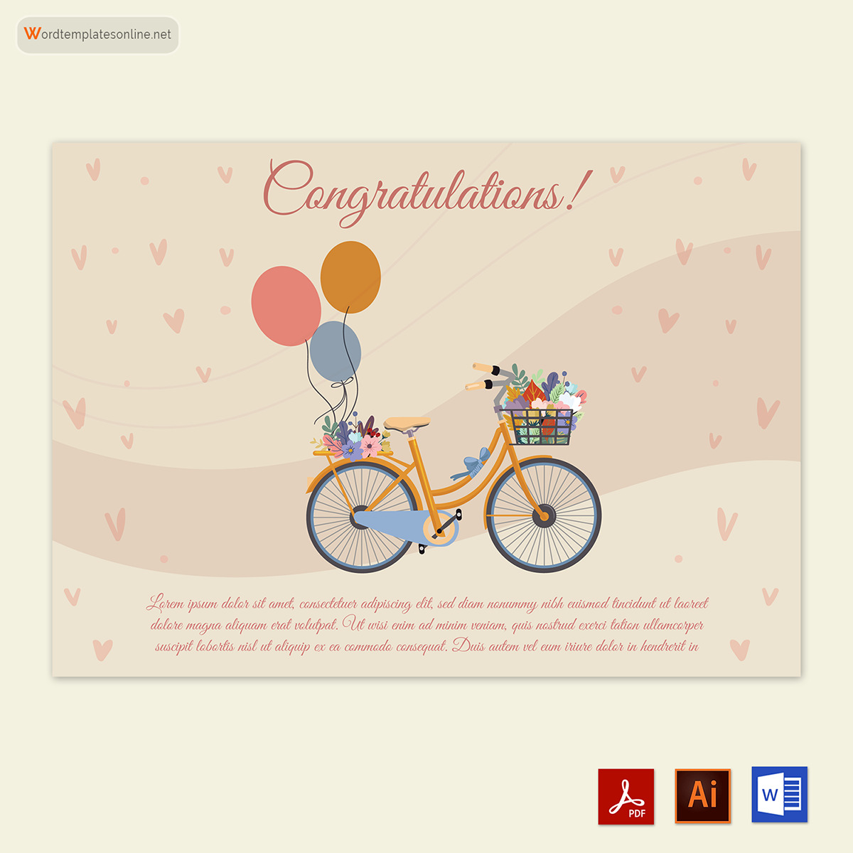 "Free congratulations greeting card format"