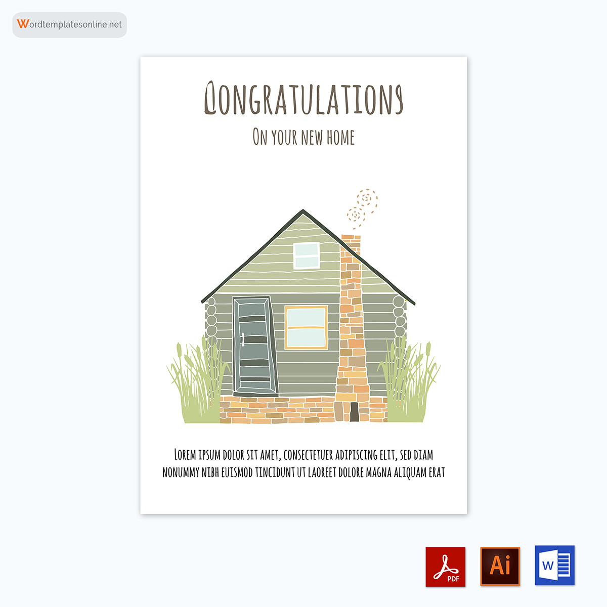 "Congratulations card template with Adobe Illustrator"