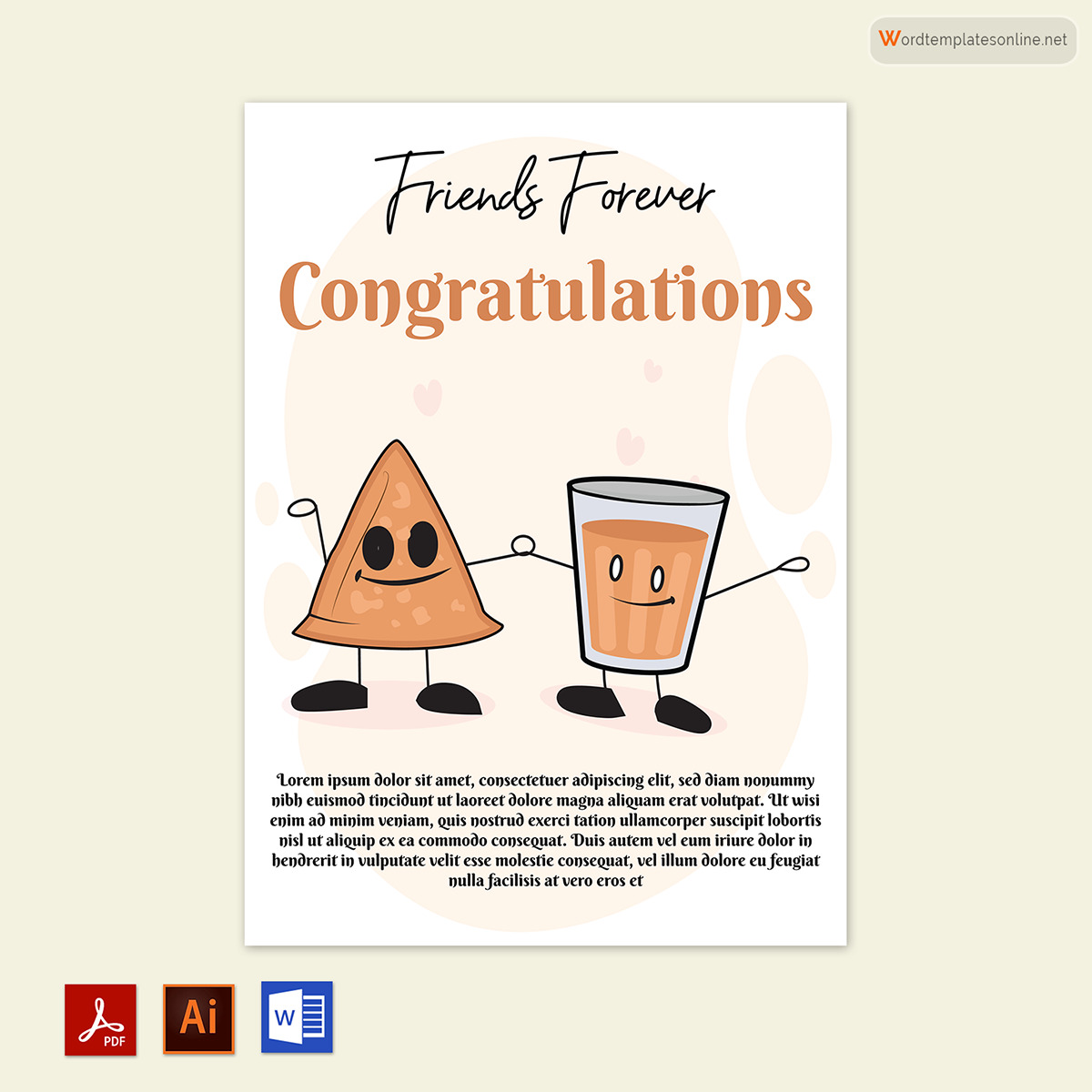 "Professional congratulations greeting card example"