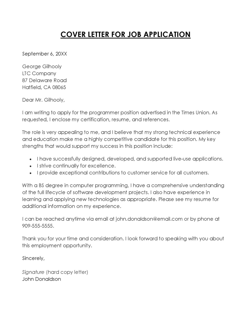 Job application letter Sample Doc