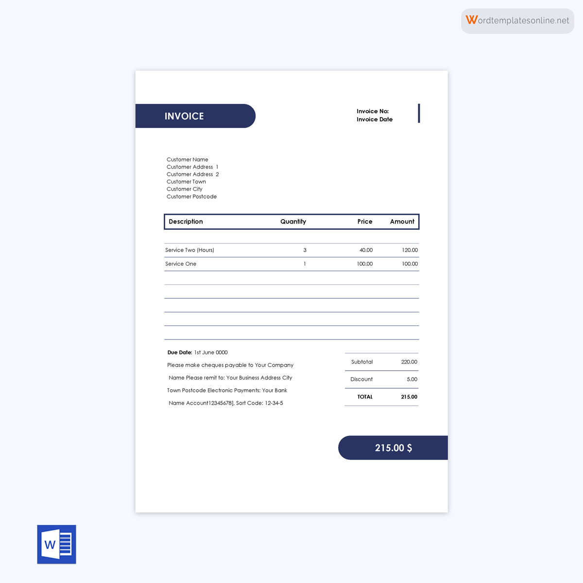 "Professional Freelance Receipt Template"