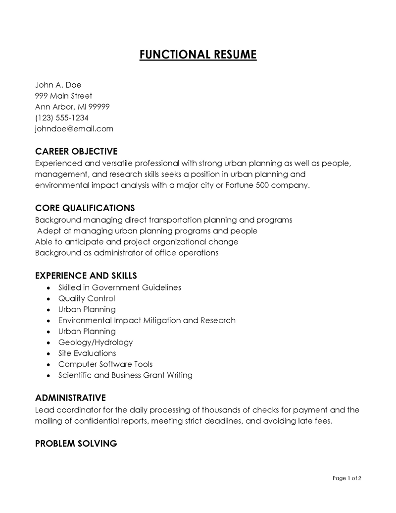 functional resume maker