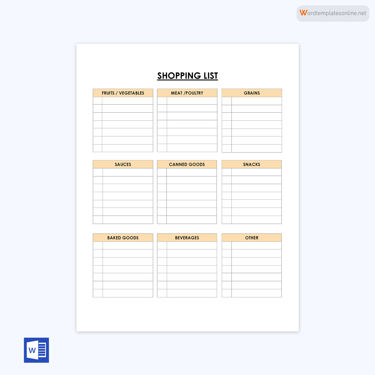 40 Free Grocery List Templates (Word | Excel) - Easy Savings