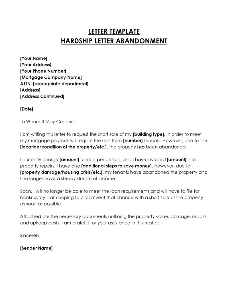 hardship letter due to covid