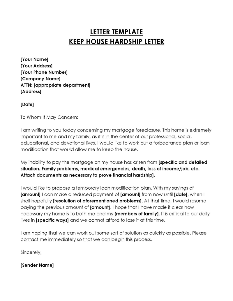 financial hardship letter to court