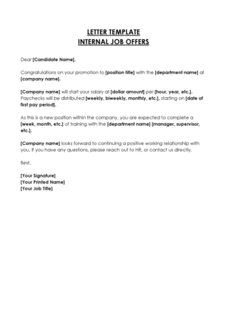 Formal Job Offer Letter Samples and Free Templates