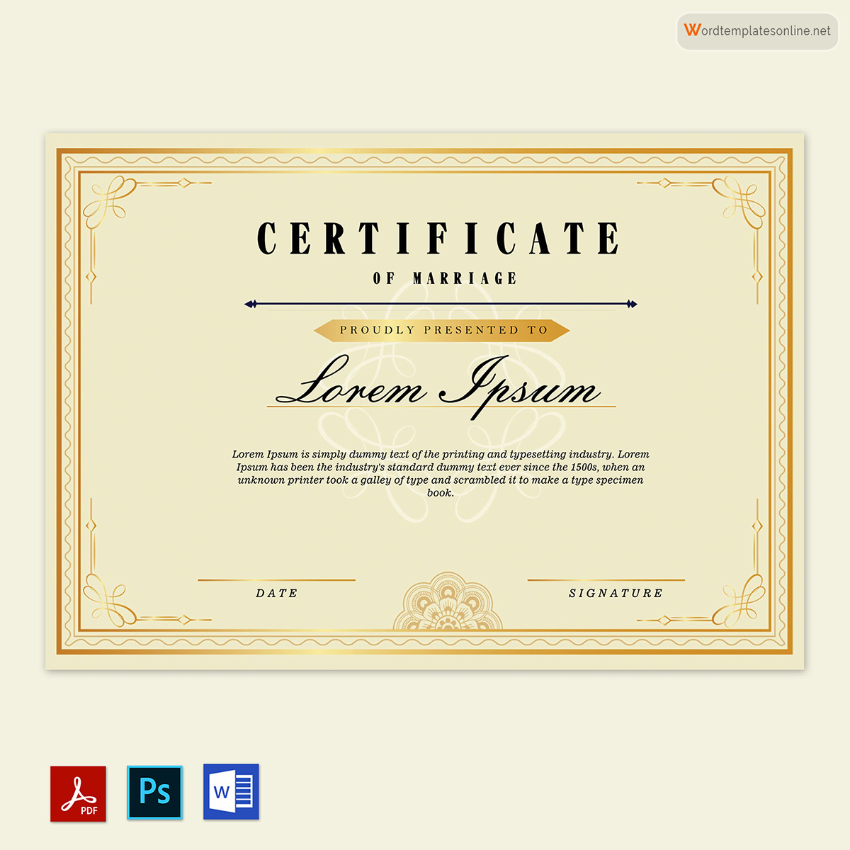  free marriage certificate templates 01