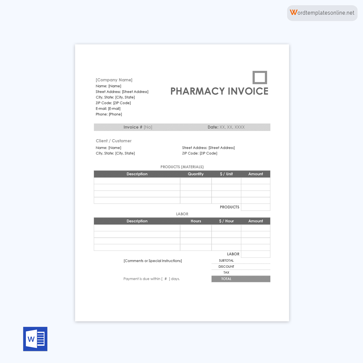 editable medical bill template pdf