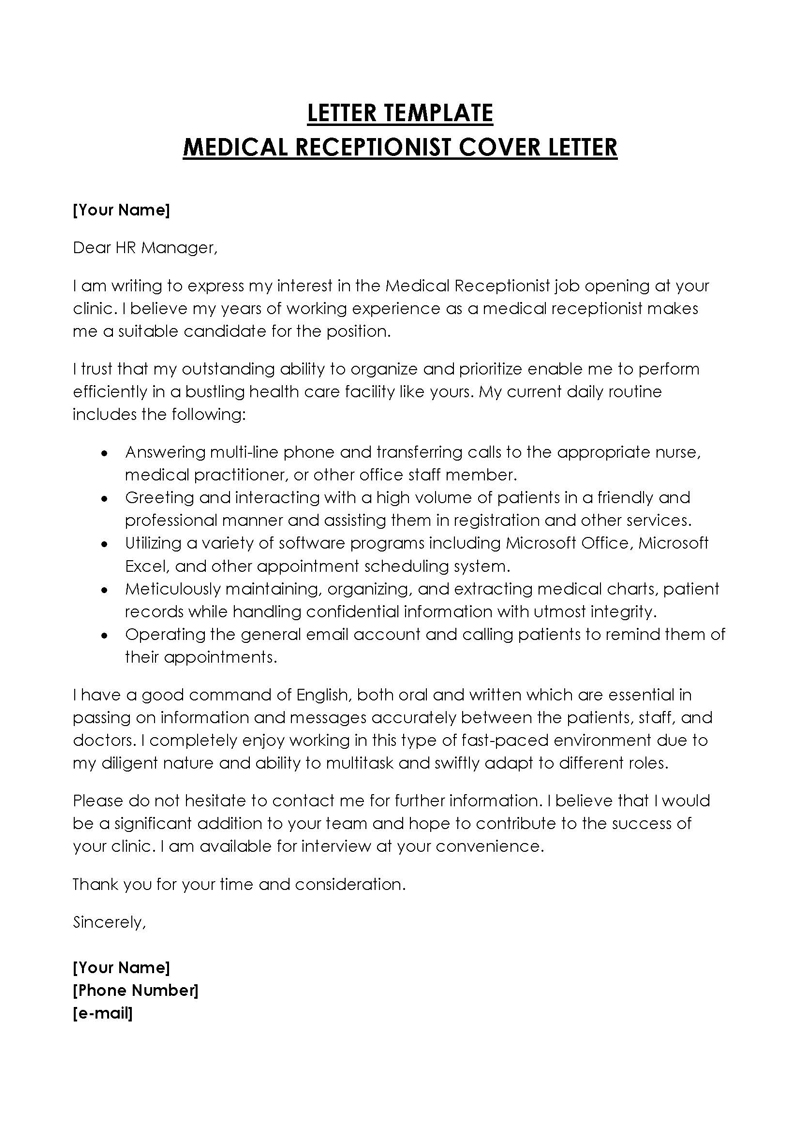 Word Sample medical receptionist cover letter example 02