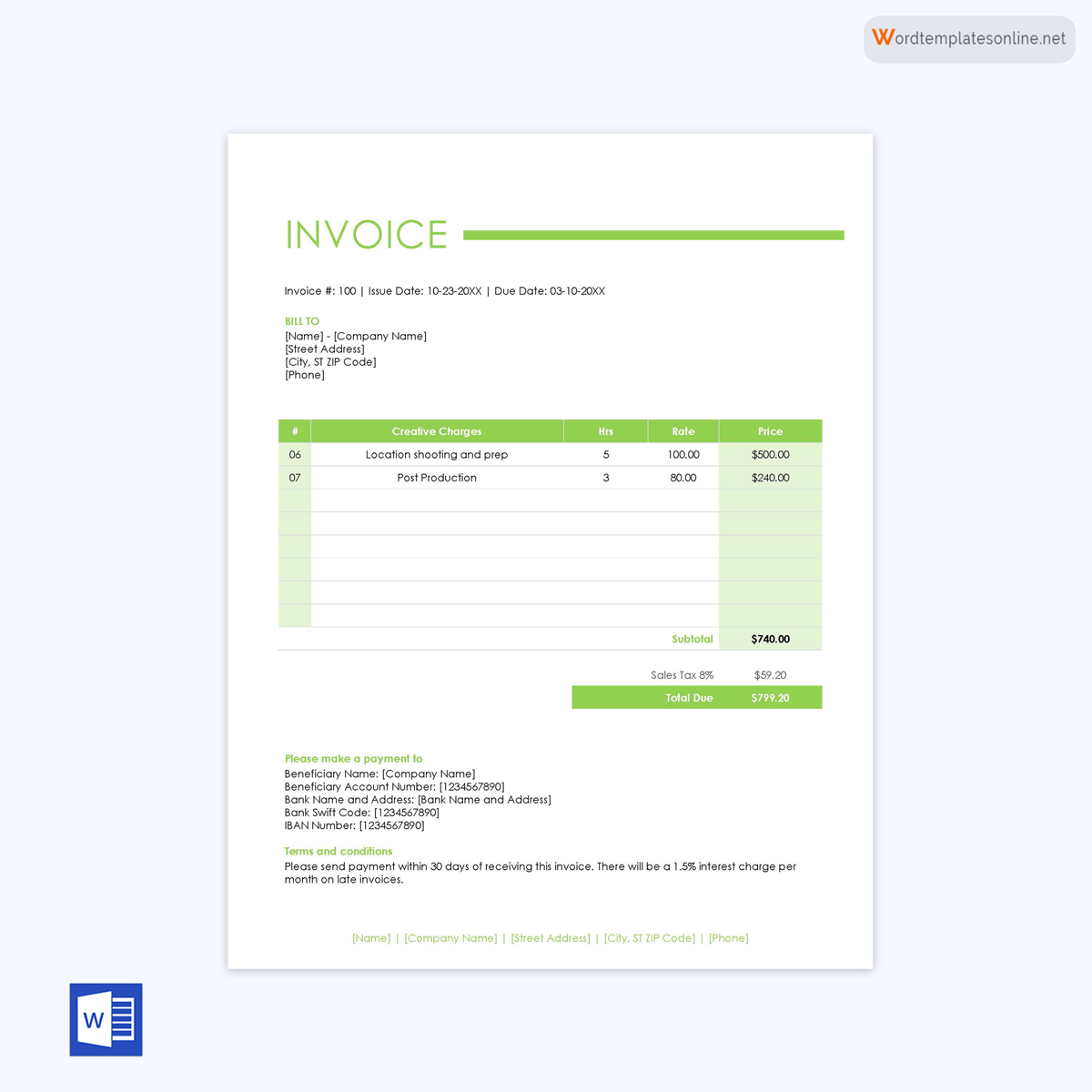 photography invoice template pdf