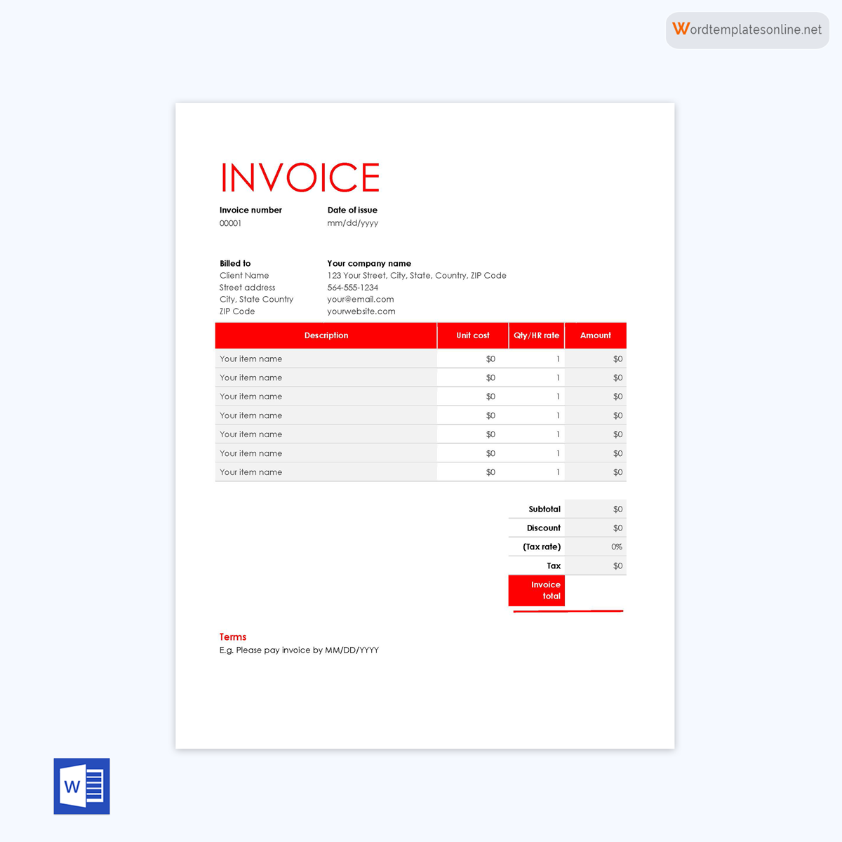 free photography invoice template pdf