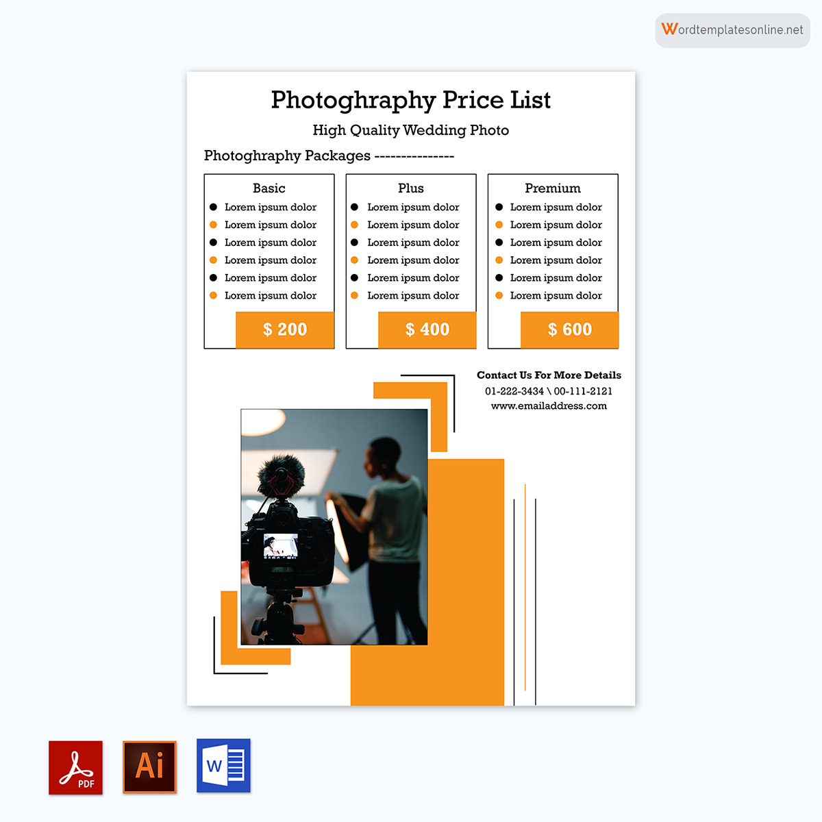 Downloadable Price List Template