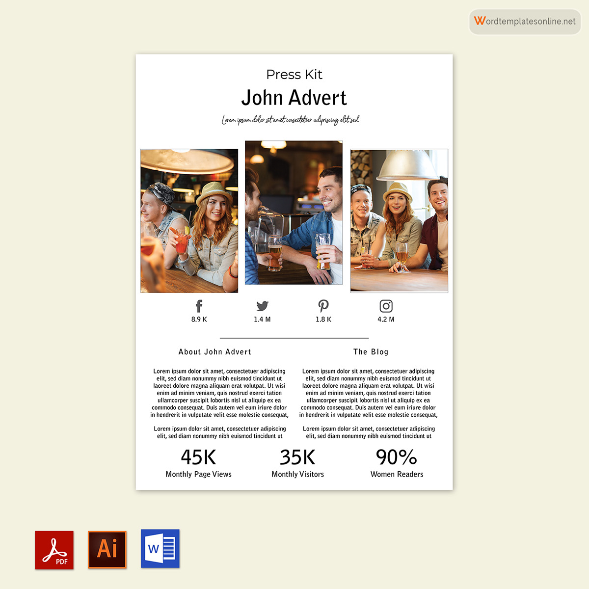 Free Customizable Press Media Kit Template for Word and Adobe Format