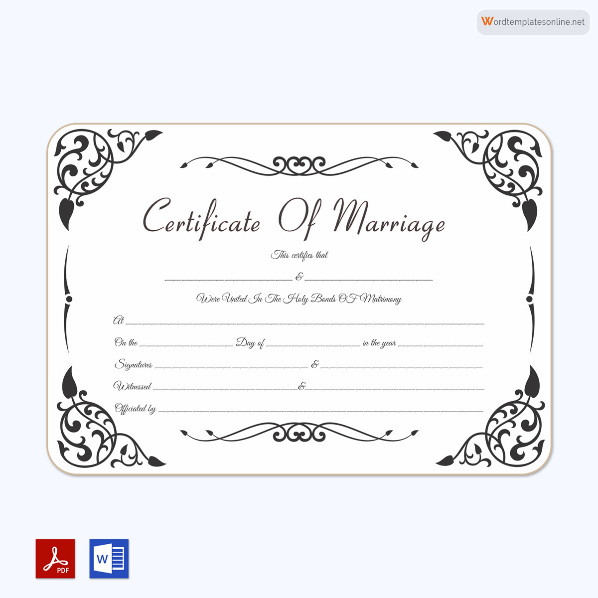 Creative Marriage Certificate Template