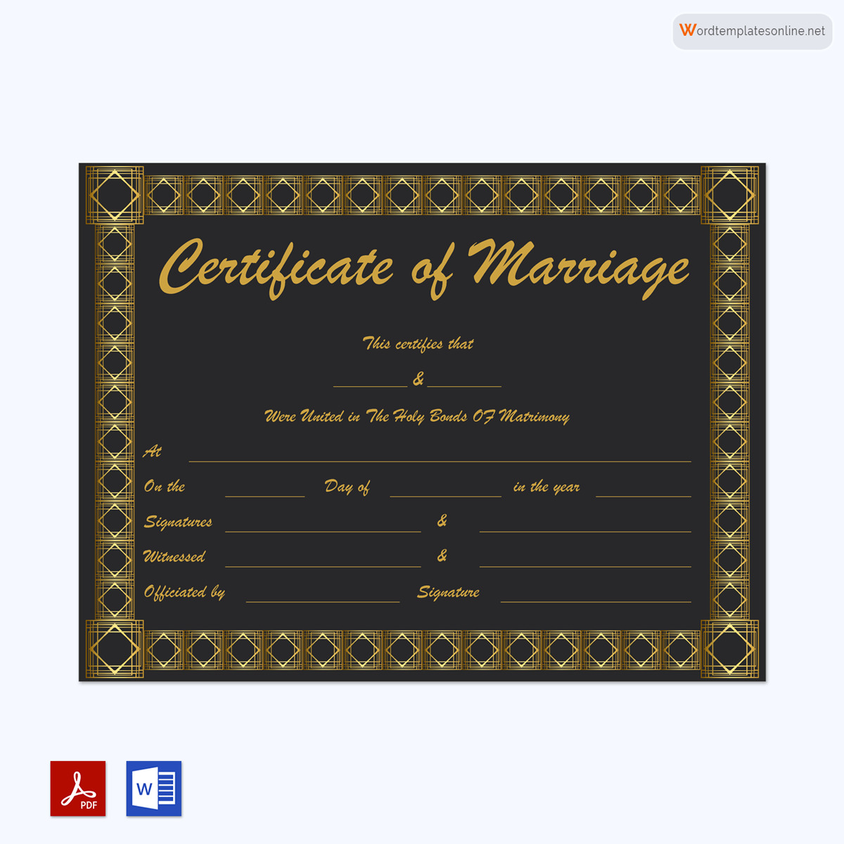 Word Marriage Certificate Template