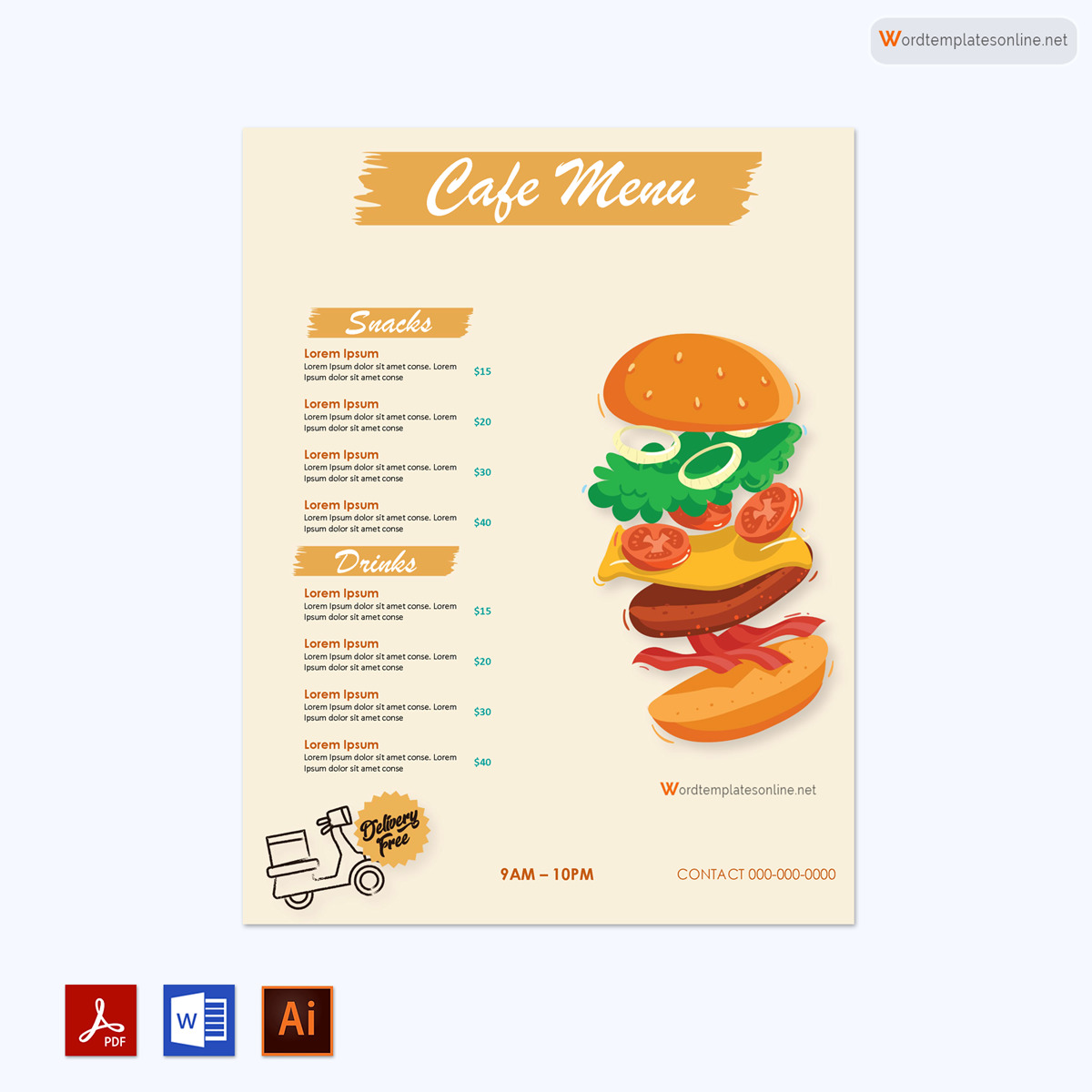  food menu template free download 24