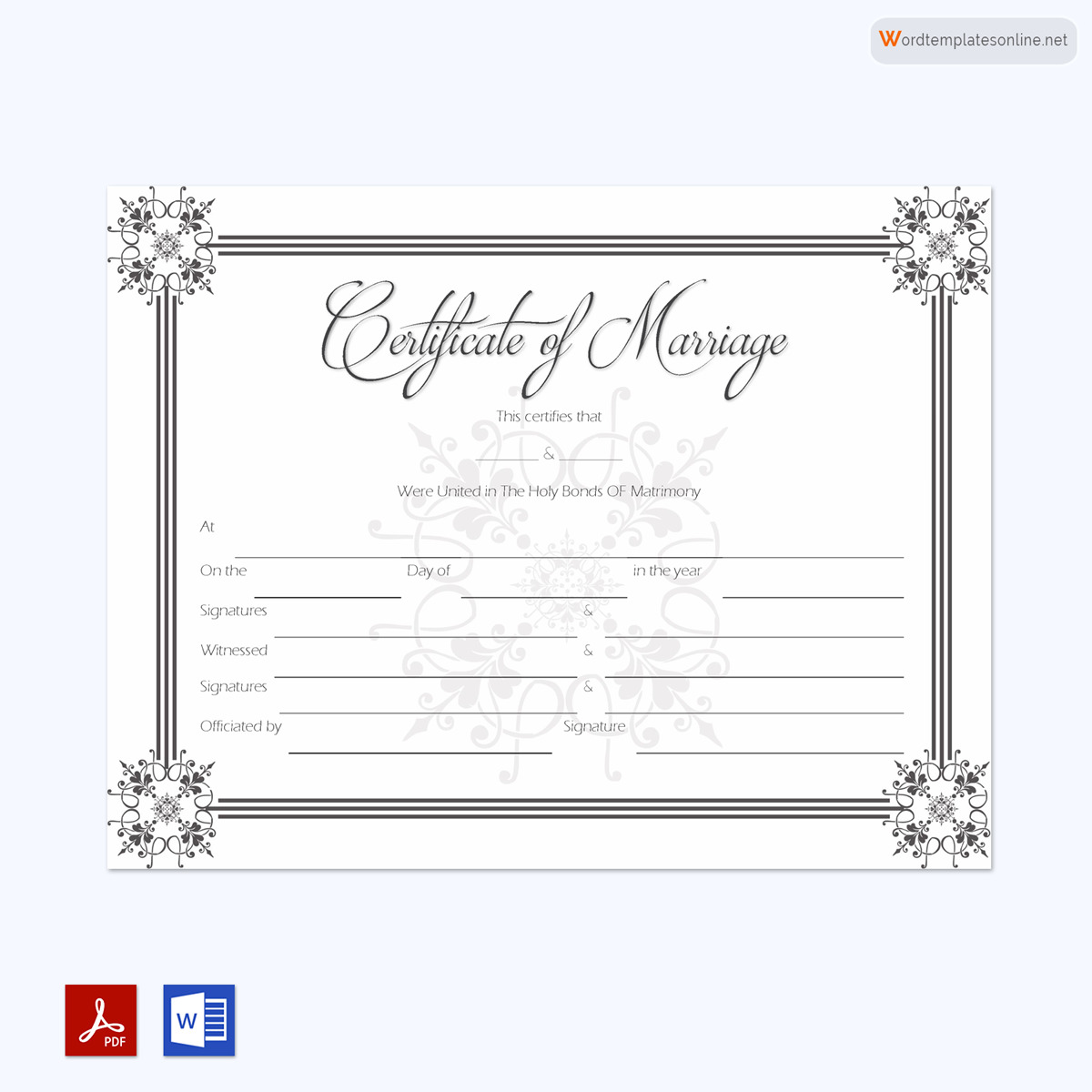 Free Marriage Certificate Example