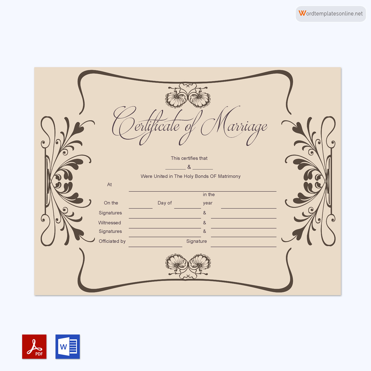 PDF Marriage Certificate Format