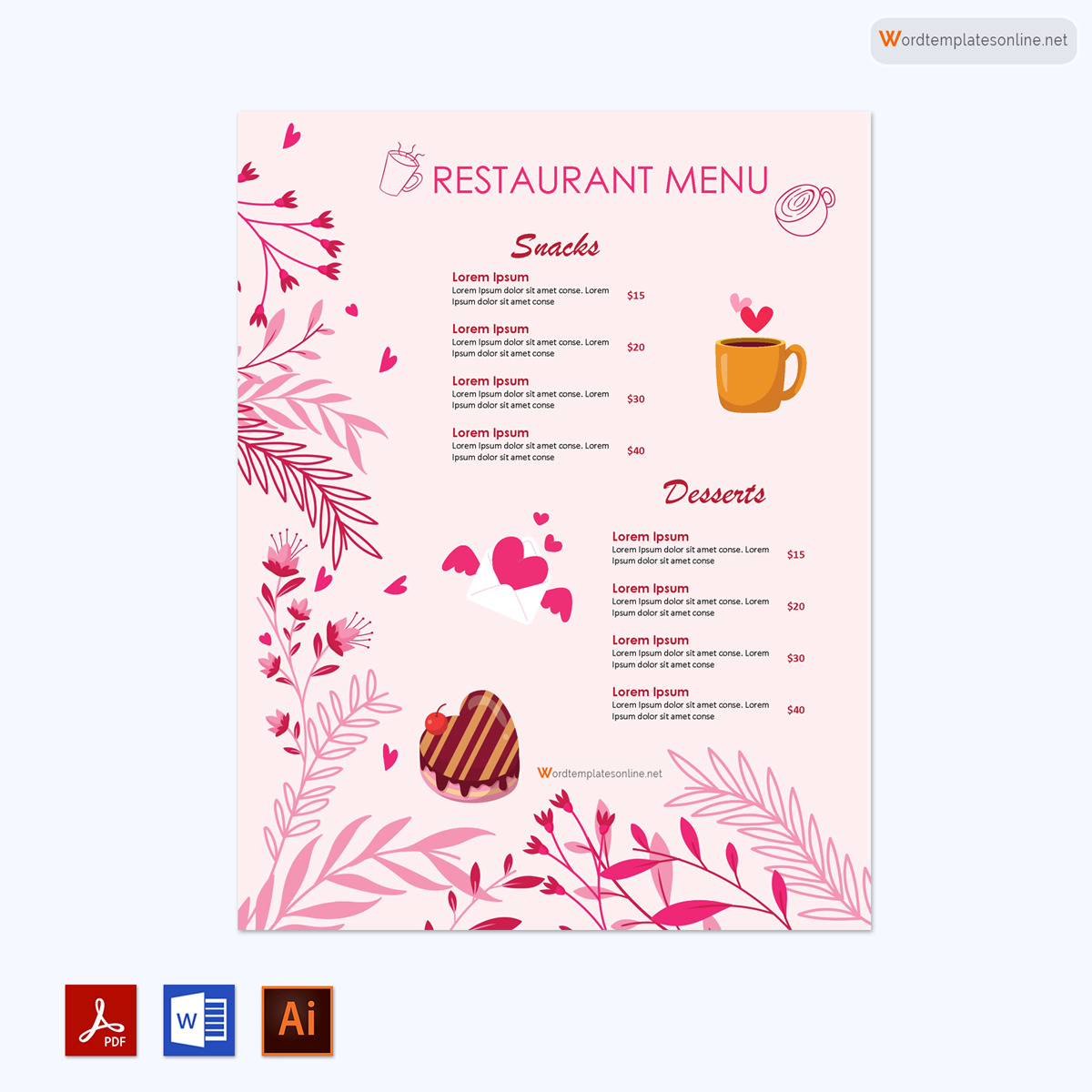  free menu templates pdf 19