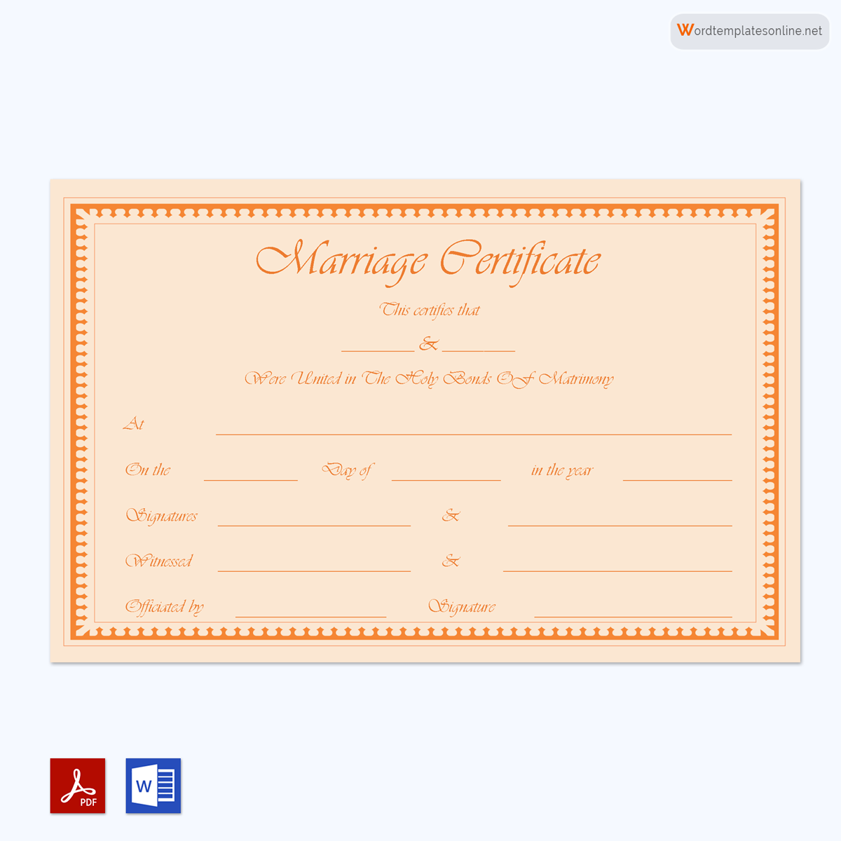 Adobe Illustrator Marriage Certificate Design