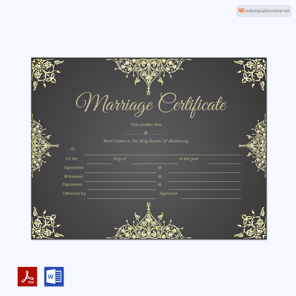 Modern Marriage Certificate Design Template