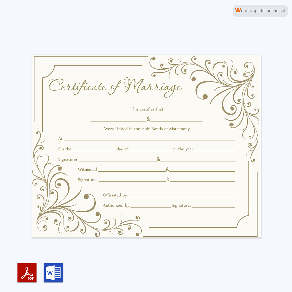 Premium Marriage Certificate Template