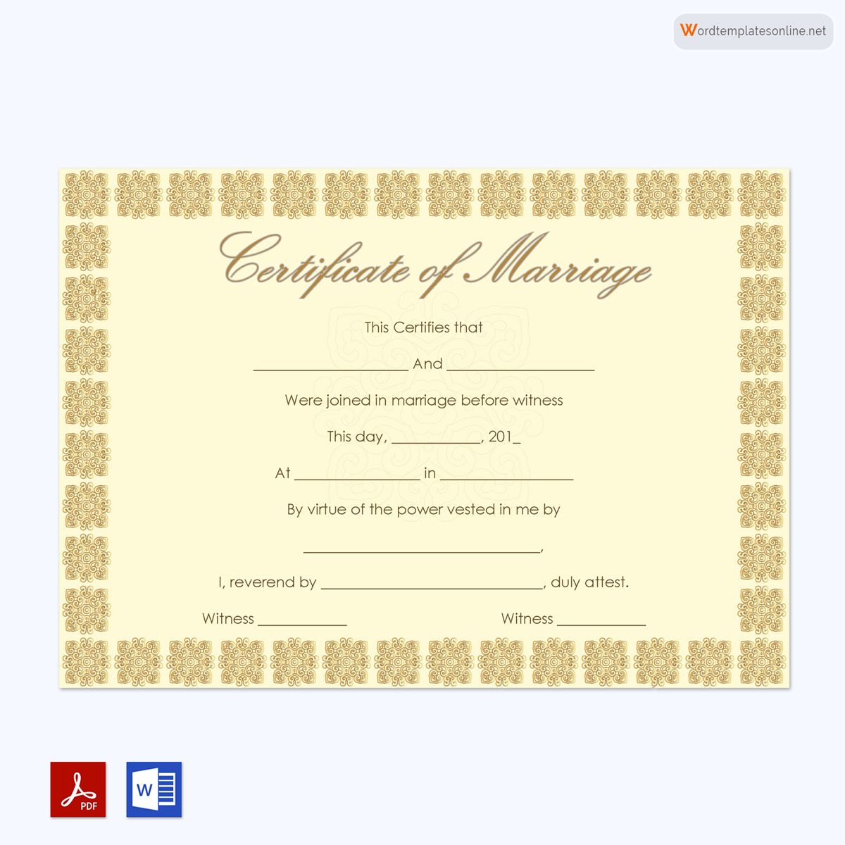 Unique Marriage Certificate Sample