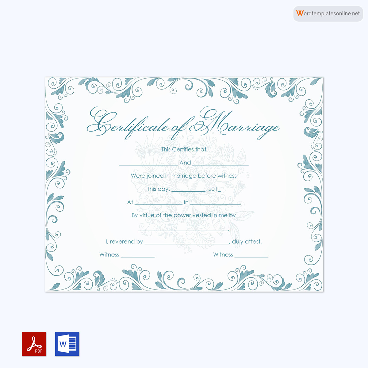 Elegant Wedding Certificate Template