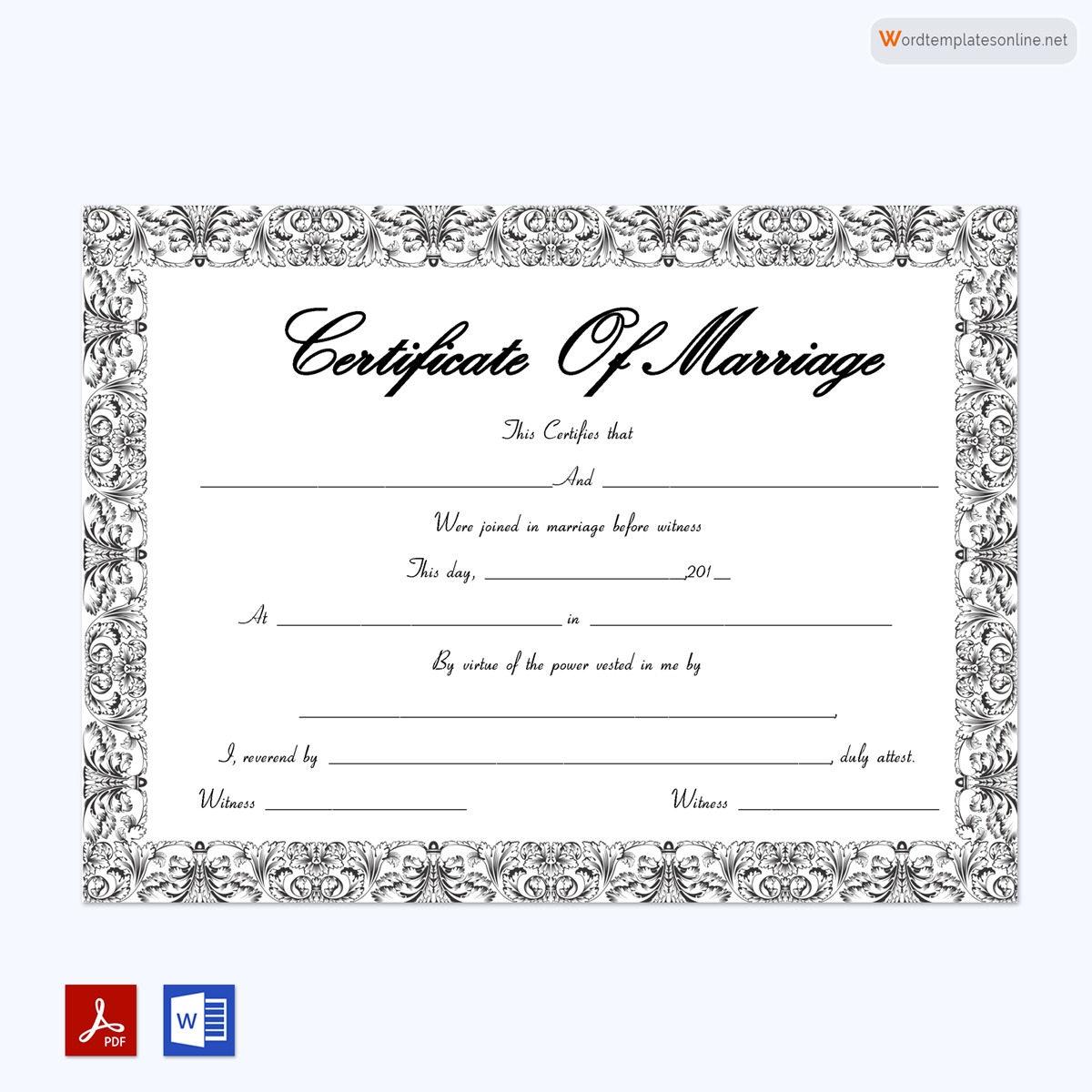 Official Marriage Certificate Sample