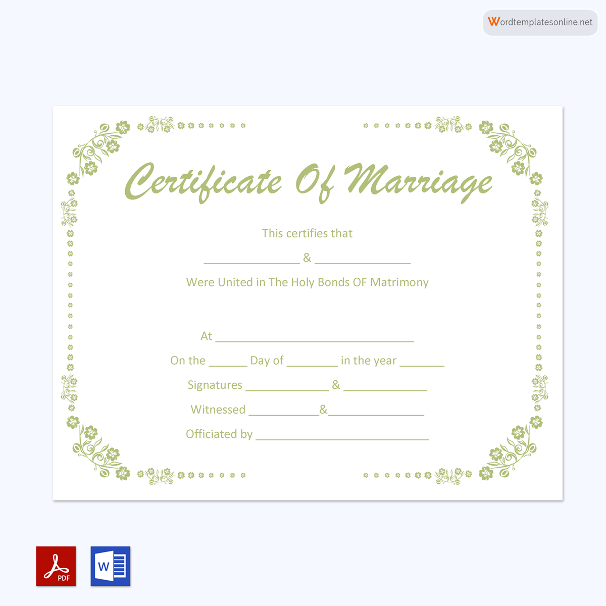Modern Wedding Certificate Design Adobe Illustratir