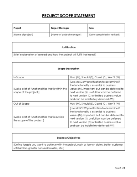 26 Project Scope Statement Templates (Free Downloads)