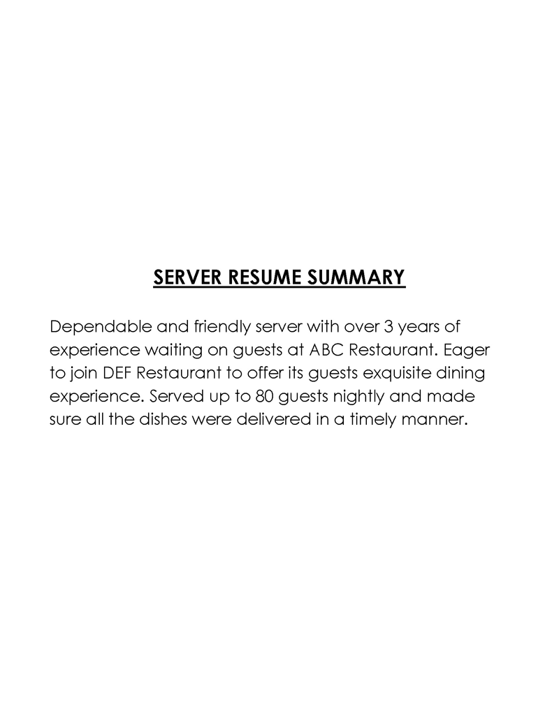 resume summary bullet points