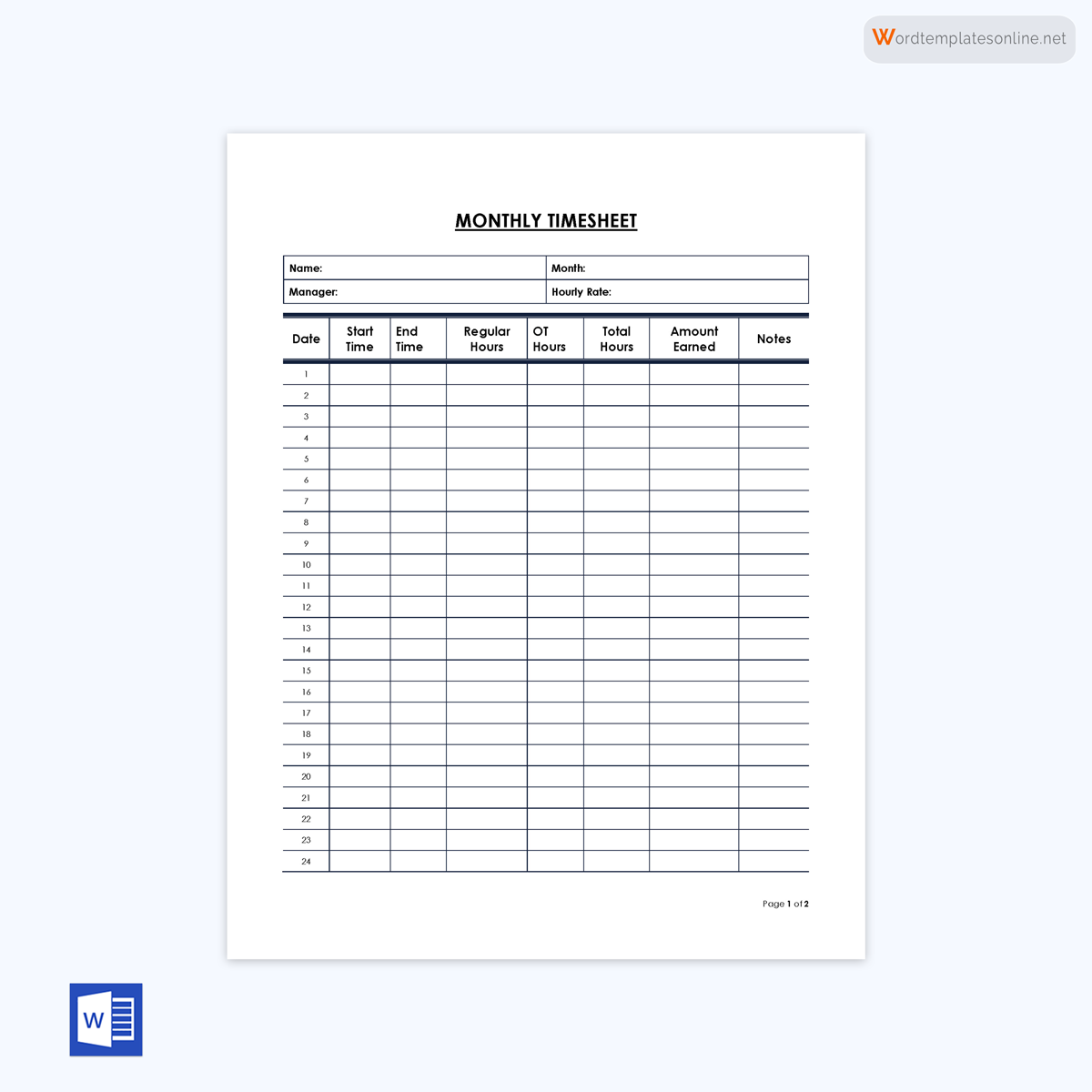 time log sheet pdf