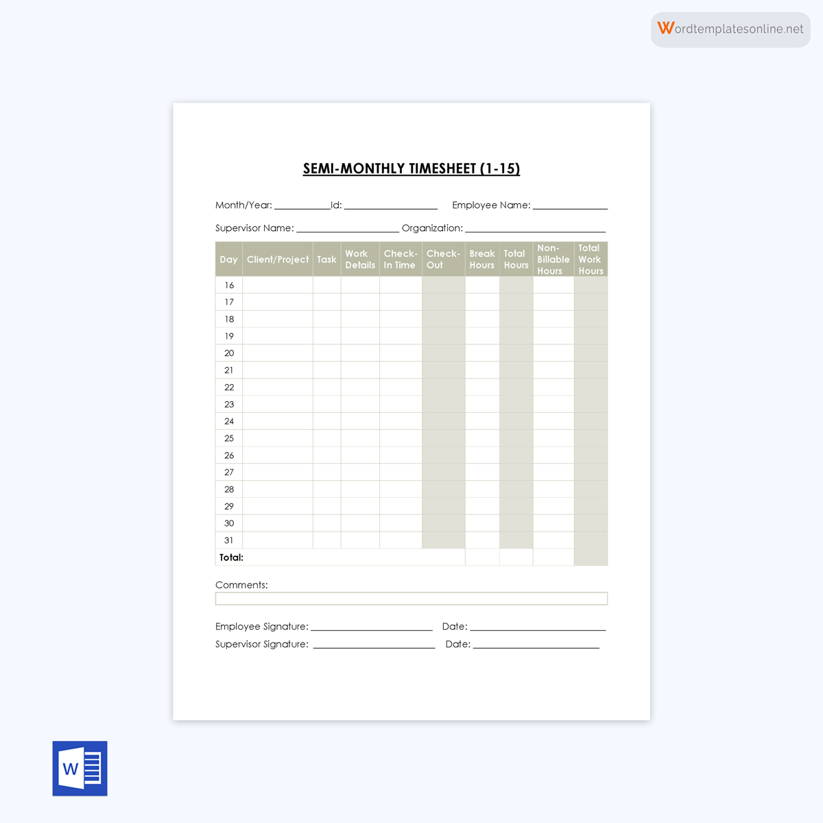 time log sheet pdf