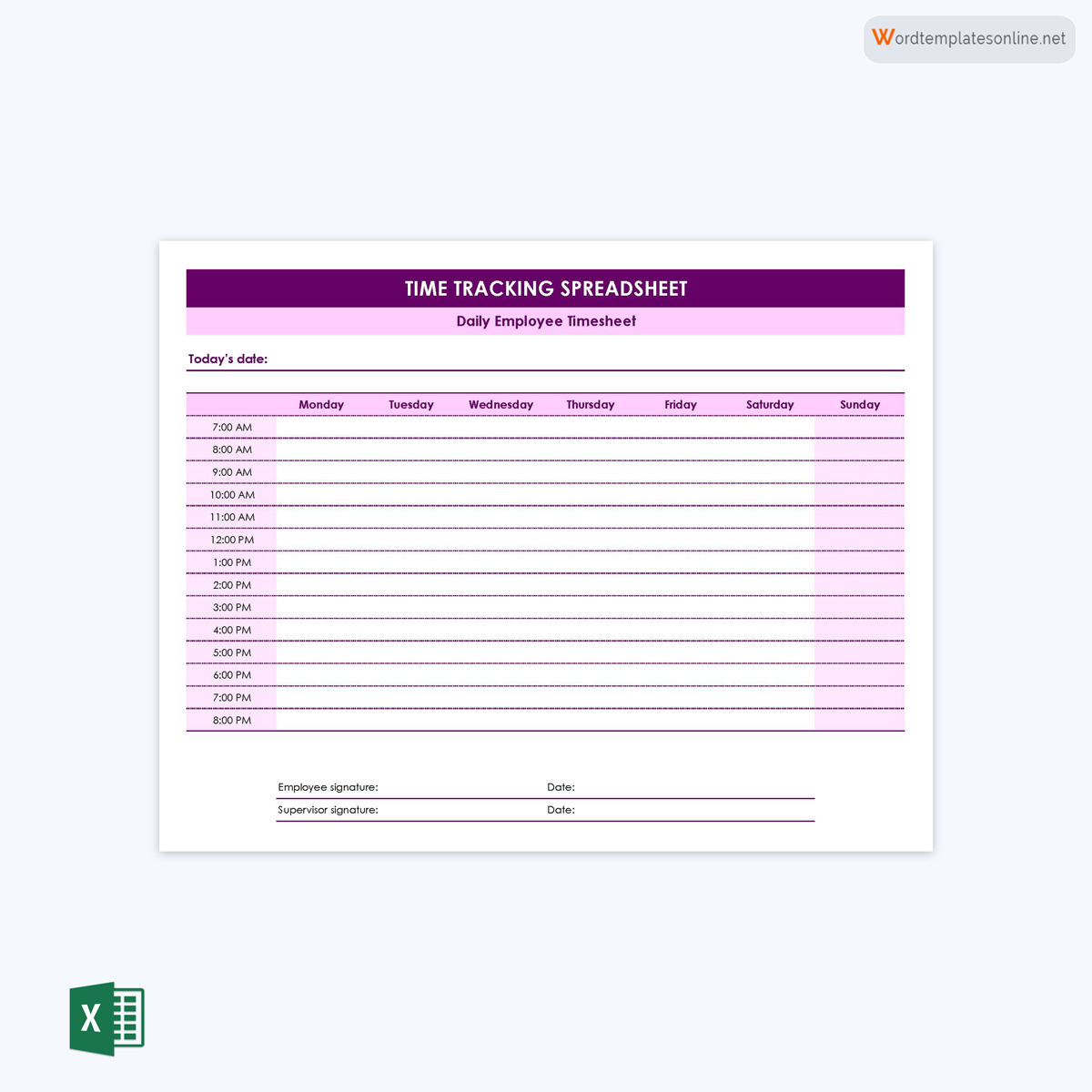 Great Editable Time Tracking Spreadsheet Template 01 as Excel Sheet