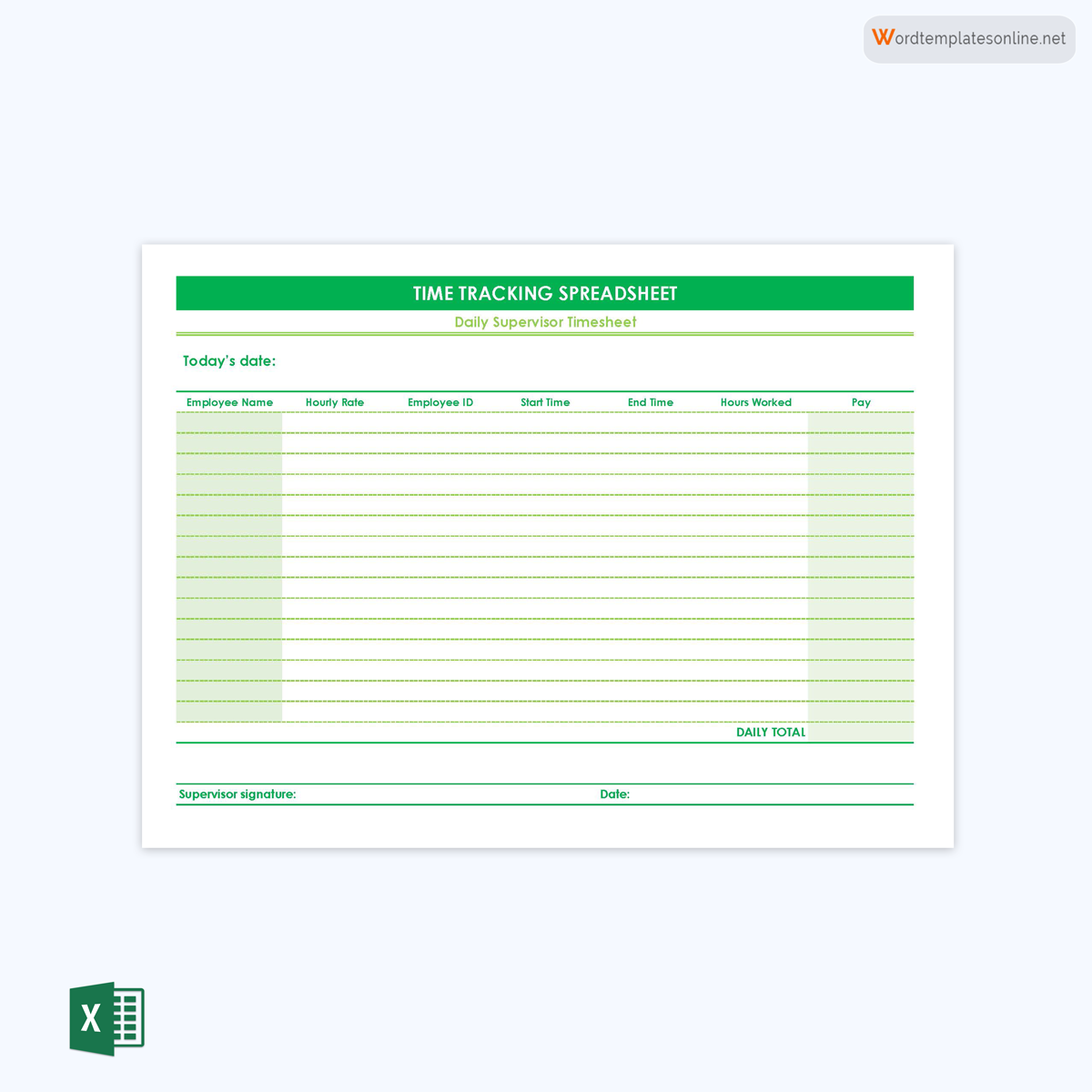 Great Editable Time Tracking Spreadsheet Template 02 as Excel Sheet