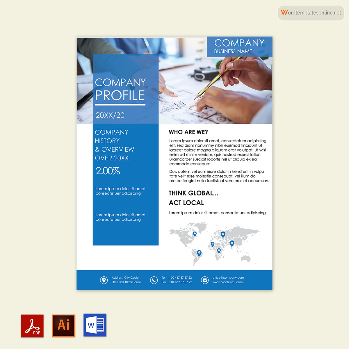 Editable Company Profile Template - Free Sample in Word, PDF, Adobe Illustrator 01