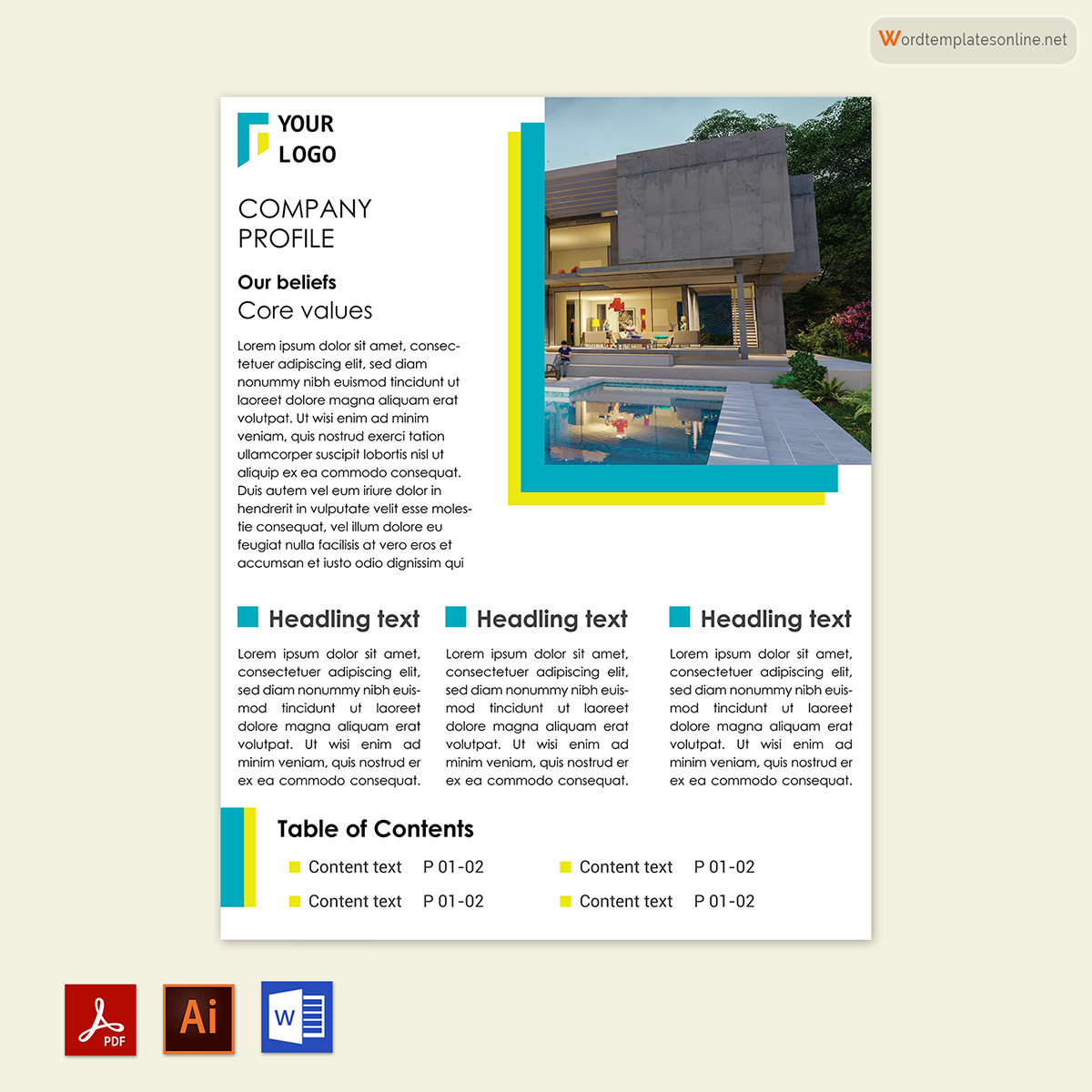 Free Company Profile Template - Download in Word, PDF, Adobe Illustrator 13