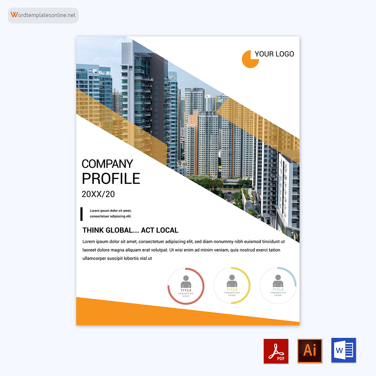 Great Professional Company Business Profile Template 28 for Word, PDF, Adobe Illustrator Format